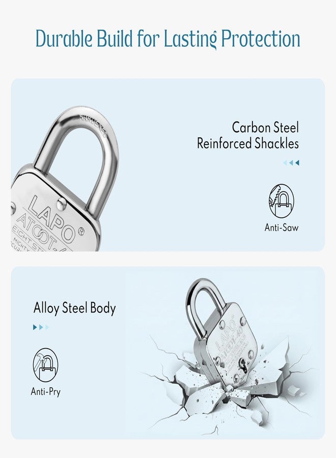 LAPO Premium 60mm High-Security Padlock with 3 Keys for Main Door, Shops, Offices, Warehouse & Tool Boxes, Durable 8 Levers Mechanism, Hard Steel Shackle,3 Years Warranty (Pack of 1) - Image 4